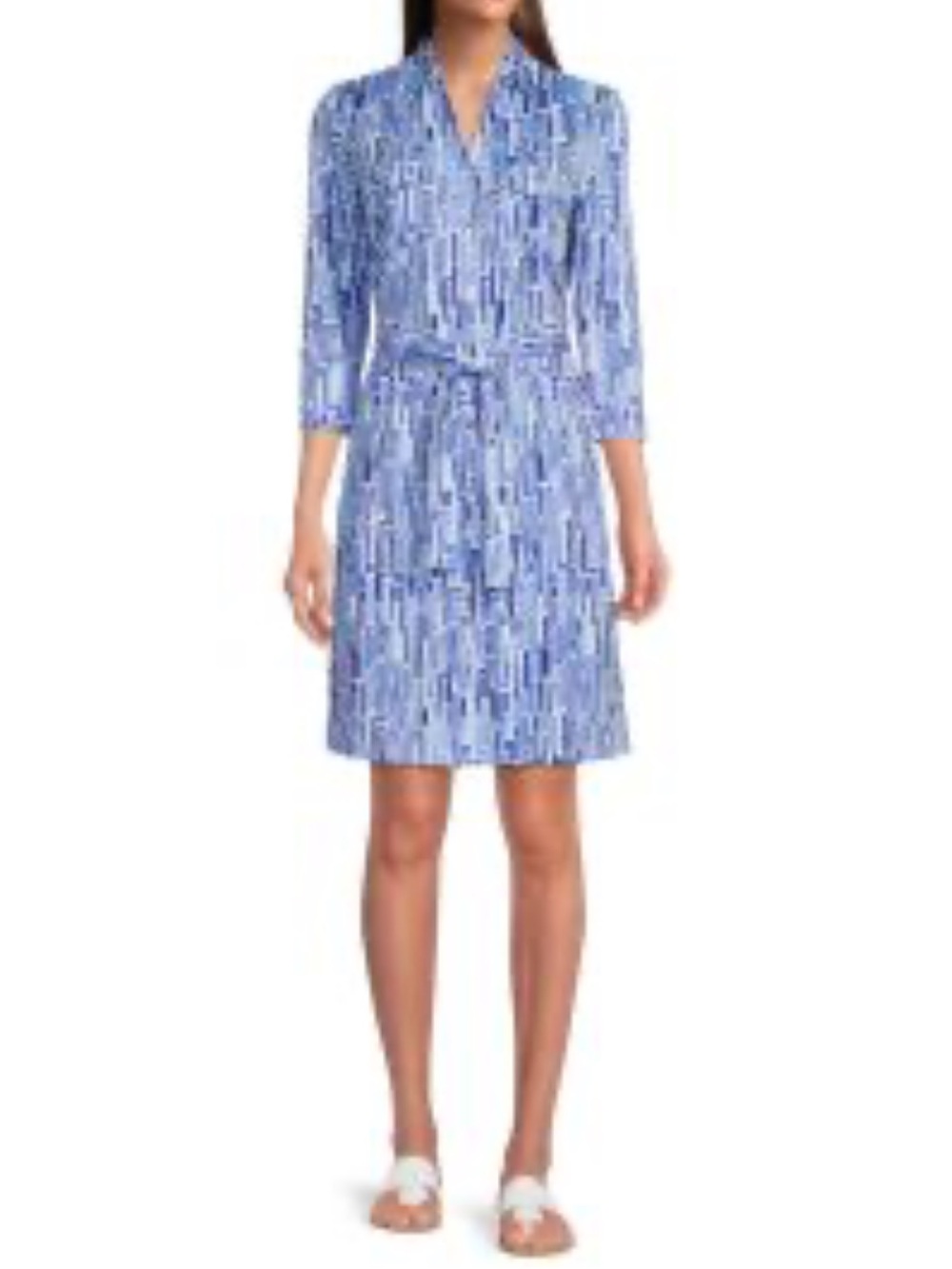 J.McLaughlin Sophia Shirt Dress In Sinclair Heraldic Large L Catalina Fabric - Picture 2 of 10